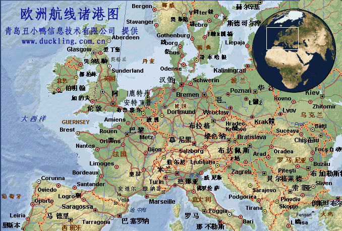 世界各国港口图 港口航线港口图  世界各大港口分布图