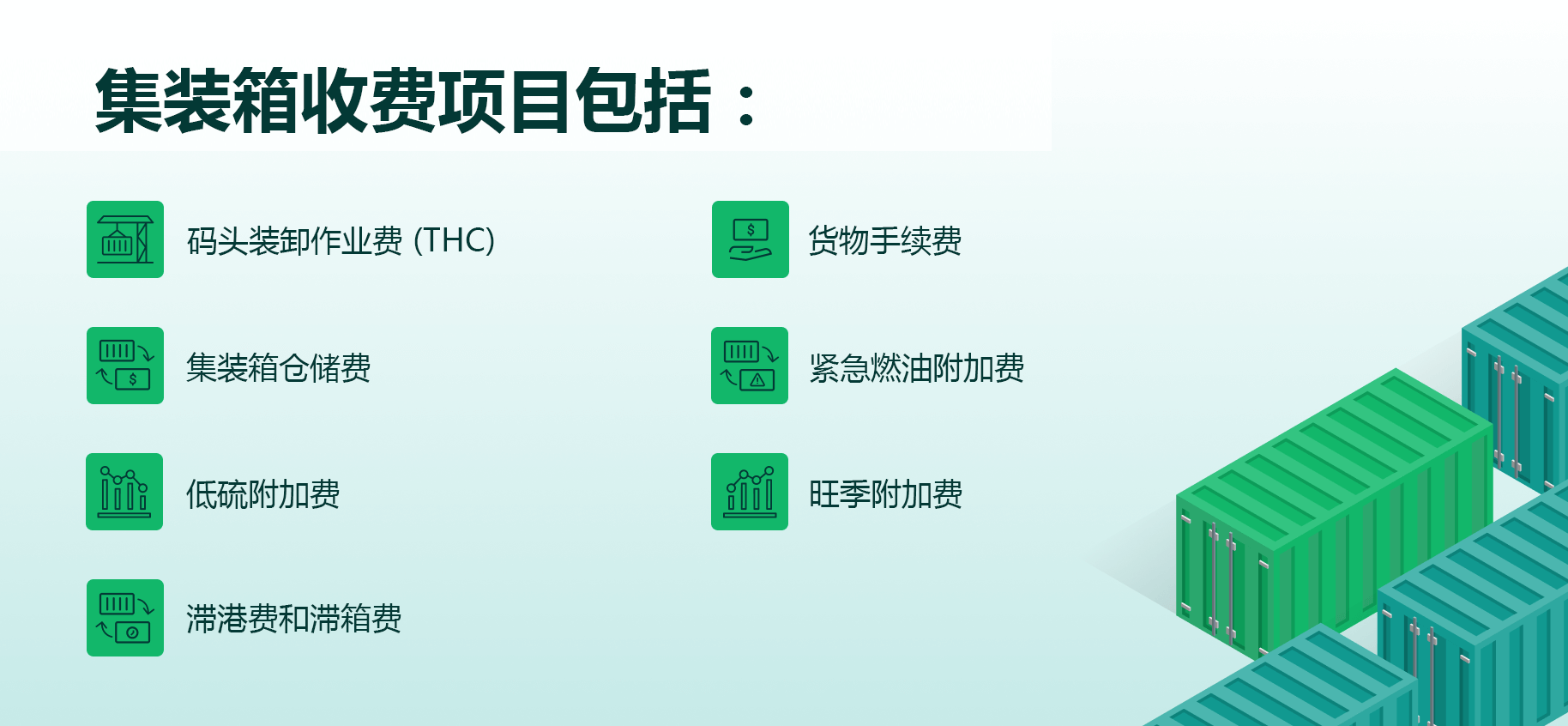 集装箱附加费 滞箱费 滞港费 超期费 附加费 免箱期 免柜费 免堆期 